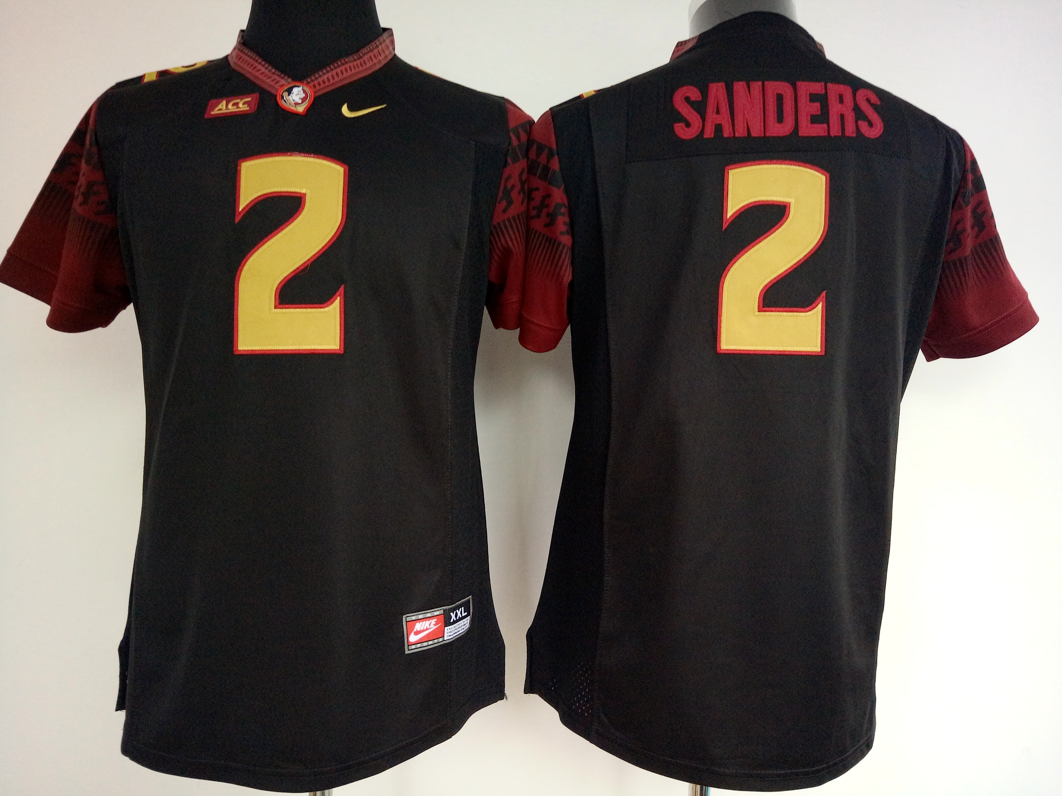 NCAA Womens Florida State Seminoles Black #2 Sanders jerseys->women ncaa jersey->Women Jersey